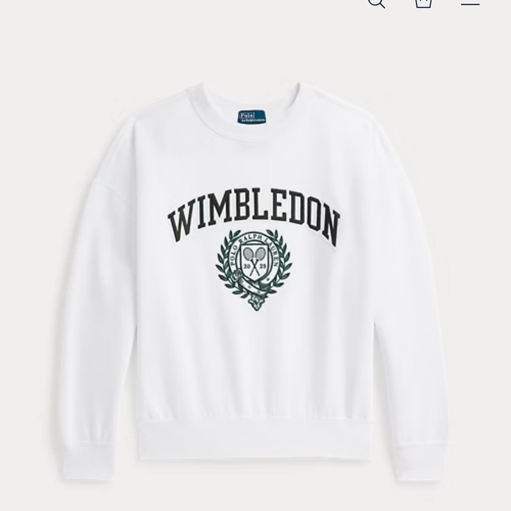Polo by Ralph Lauren White Wimbledon Crewneck Sweater